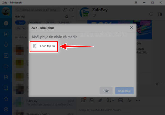 Cách khôi phục tin nhắn Zalo